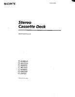 Sony TC-WE805S - Owners Manual